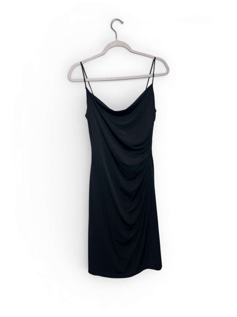 David Meister Black Cowl Neck Slip Dress